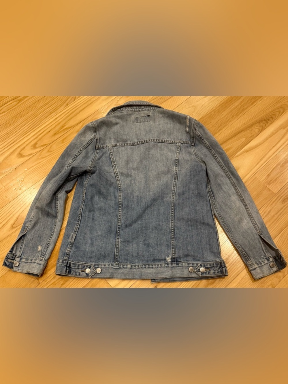 Lucky Brand Denim Jacket Women S Petite Distressed Light Wash Trucker - Picture 2 of 4